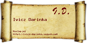 Ivicz Darinka névjegykártya